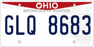 OH license plate GLQ8683