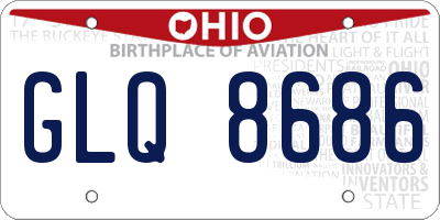 OH license plate GLQ8686