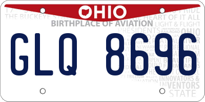 OH license plate GLQ8696