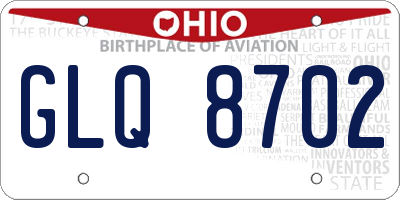 OH license plate GLQ8702