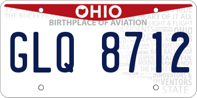 OH license plate GLQ8712