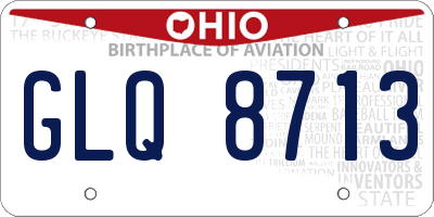 OH license plate GLQ8713