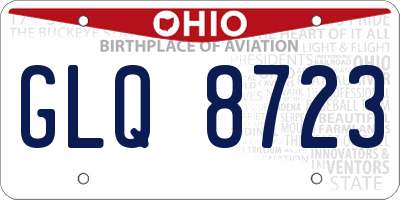 OH license plate GLQ8723