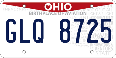 OH license plate GLQ8725