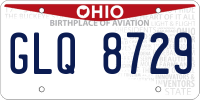 OH license plate GLQ8729
