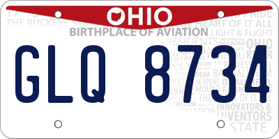 OH license plate GLQ8734