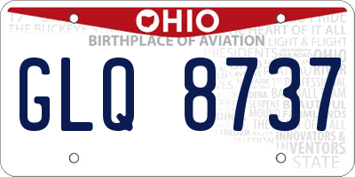 OH license plate GLQ8737