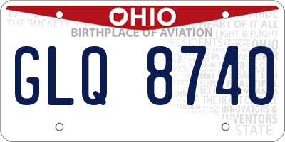 OH license plate GLQ8740
