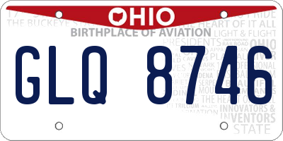 OH license plate GLQ8746