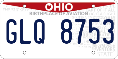 OH license plate GLQ8753