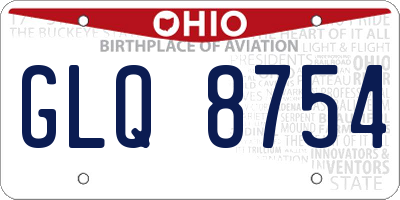 OH license plate GLQ8754