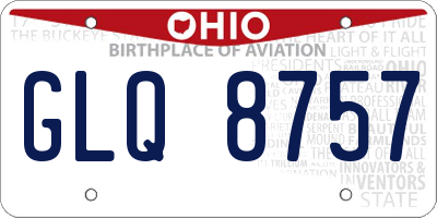 OH license plate GLQ8757