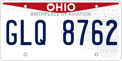 OH license plate GLQ8762