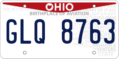 OH license plate GLQ8763