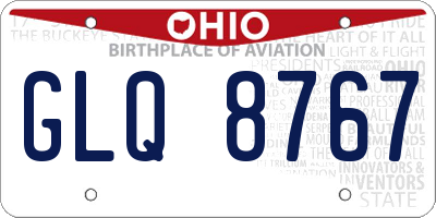 OH license plate GLQ8767