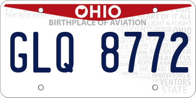 OH license plate GLQ8772