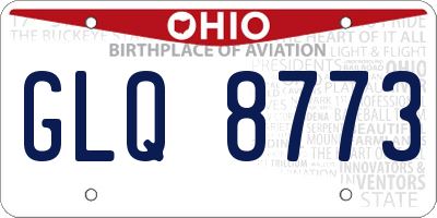 OH license plate GLQ8773
