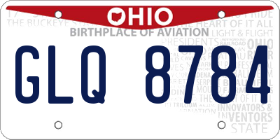 OH license plate GLQ8784