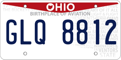 OH license plate GLQ8812