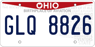 OH license plate GLQ8826