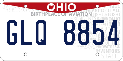 OH license plate GLQ8854