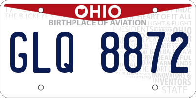 OH license plate GLQ8872