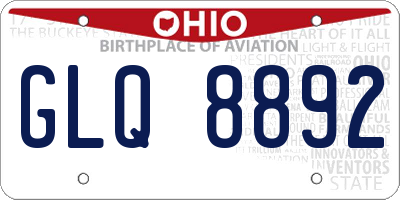 OH license plate GLQ8892