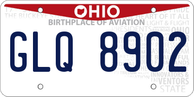 OH license plate GLQ8902