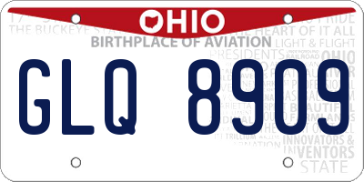 OH license plate GLQ8909