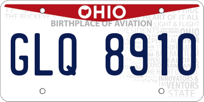 OH license plate GLQ8910