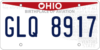 OH license plate GLQ8917