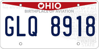 OH license plate GLQ8918