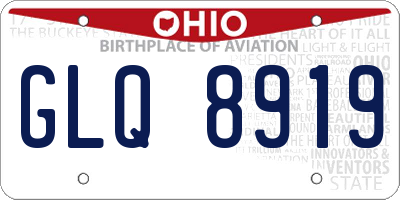 OH license plate GLQ8919