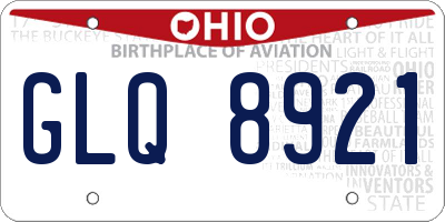 OH license plate GLQ8921