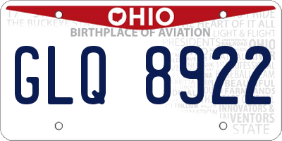 OH license plate GLQ8922