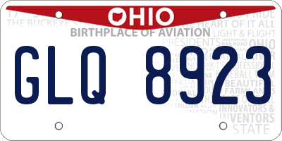 OH license plate GLQ8923