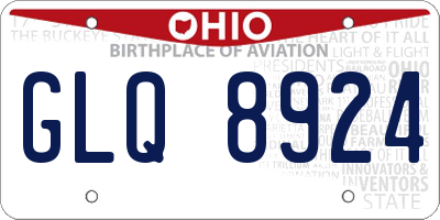 OH license plate GLQ8924