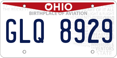 OH license plate GLQ8929