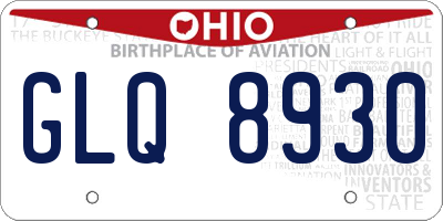 OH license plate GLQ8930