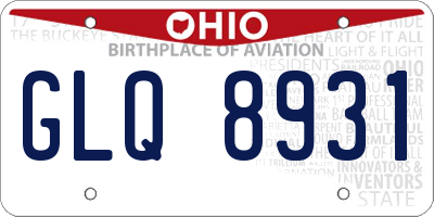 OH license plate GLQ8931