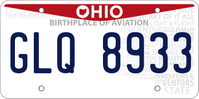 OH license plate GLQ8933