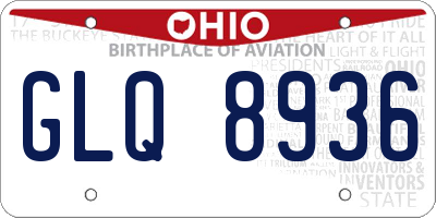OH license plate GLQ8936