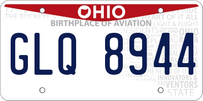 OH license plate GLQ8944