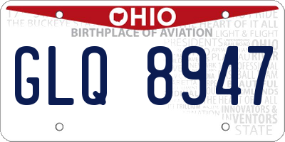 OH license plate GLQ8947