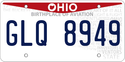 OH license plate GLQ8949