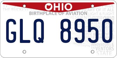 OH license plate GLQ8950