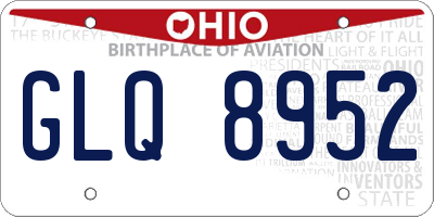 OH license plate GLQ8952