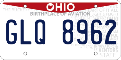 OH license plate GLQ8962
