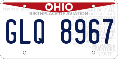 OH license plate GLQ8967