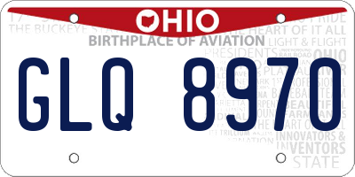 OH license plate GLQ8970